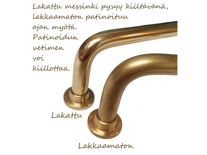Lankavedin Retro, messinki kiillotettu lakkaamaton 128mm