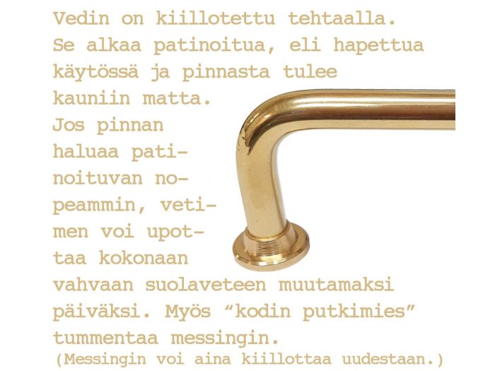 Lankavedin Retro messinki kiillotettu, lakkaamaton 76mm