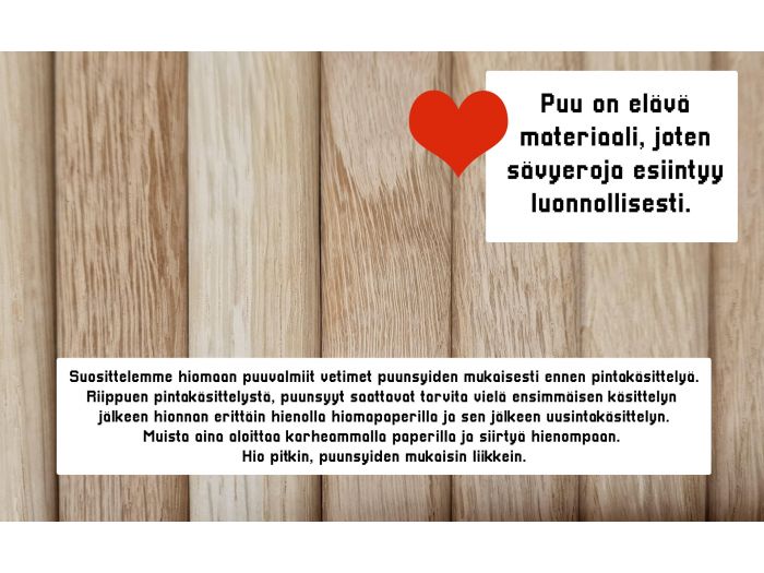 50-luvun puuvedin, lippavedin tammi 120mm, puuvalmis